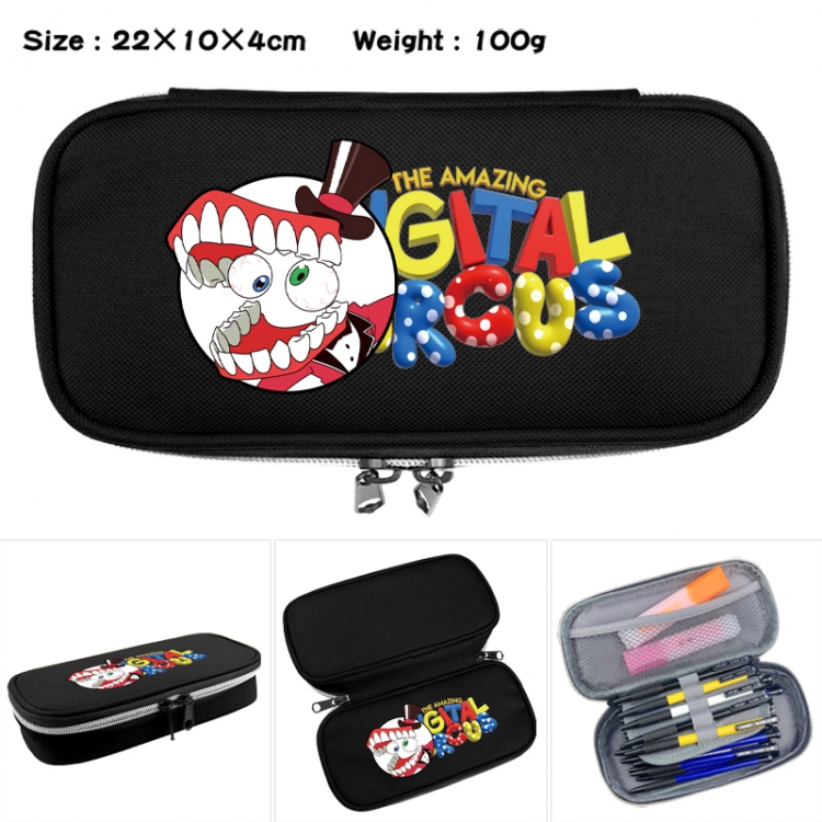 The Amazing Digital Circus Anime Waterproof canvas zipper clamshell pencil case pencil case 22x10x4cm