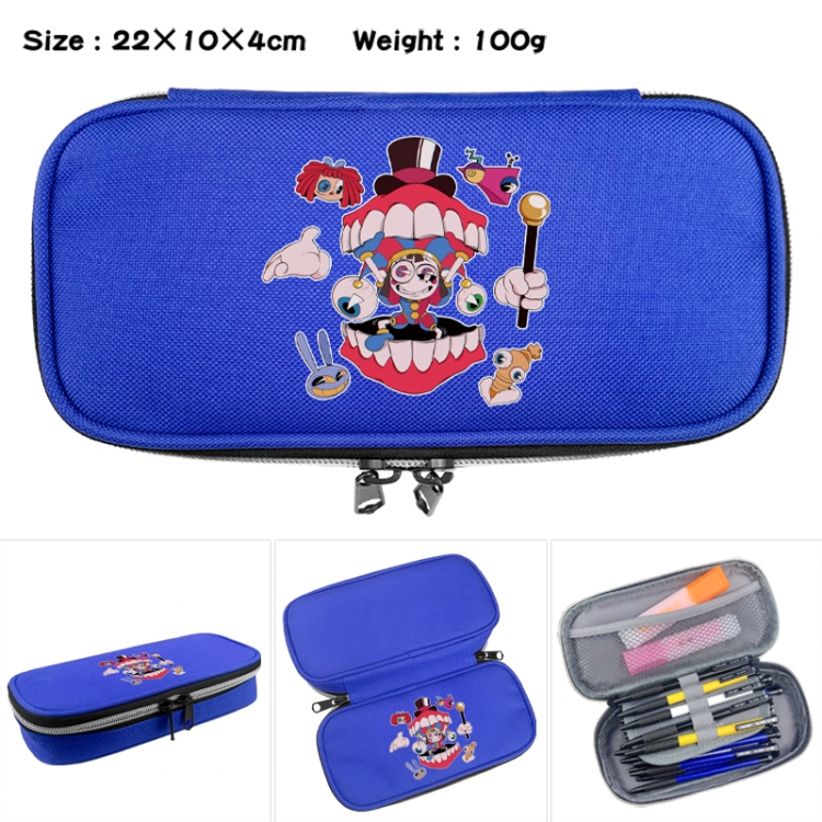 The Amazing Digital Circus Anime Waterproof canvas zipper clamshell pencil case pencil case 22x10x4cm