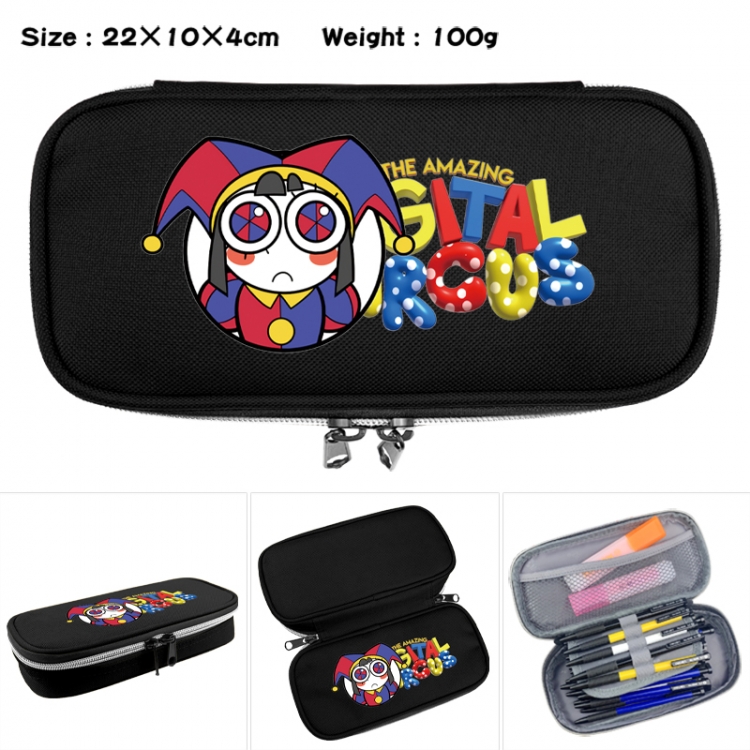 The Amazing Digital Circus Anime Waterproof canvas zipper clamshell pencil case pencil case 22x10x4cm