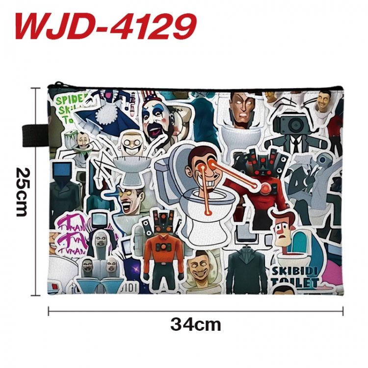 Skibidi-Toilet Anime Full Color A4 Document Bag 34x25cm  WJD-4129