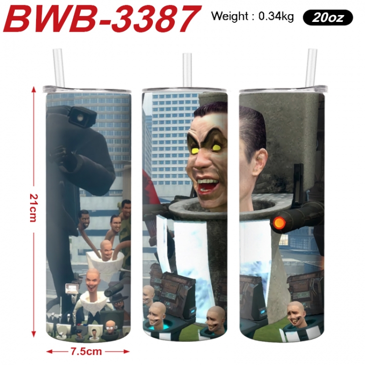 Skibidi-Toilet Anime printing insulation cup straw cup 21X7.5CM BWB-3387