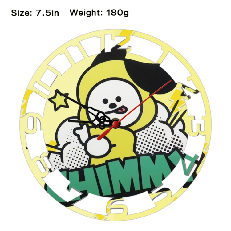 BTS Anime print alarm clock wall clock personality clock packaging size 25X25X4cm