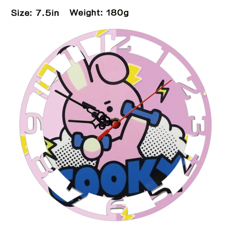 BTS Anime print alarm clock wall clock personality clock packaging size 25X25X4cm