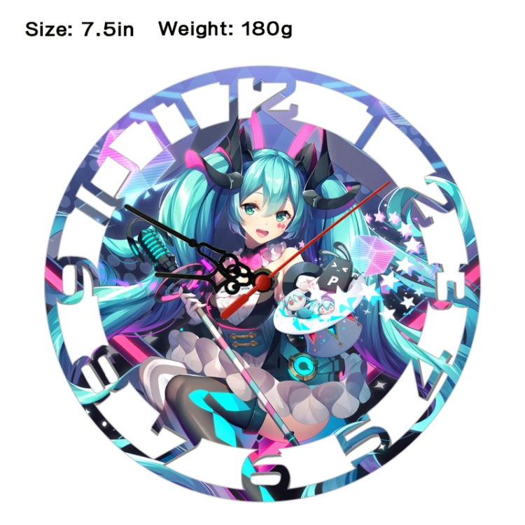 Hatsune Miku Anime print alarm clock wall clock personality clock packaging size 25X25X4cm