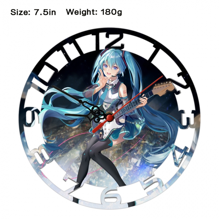 Hatsune Miku Anime print alarm clock wall clock personality clock packaging size 25X25X4cm