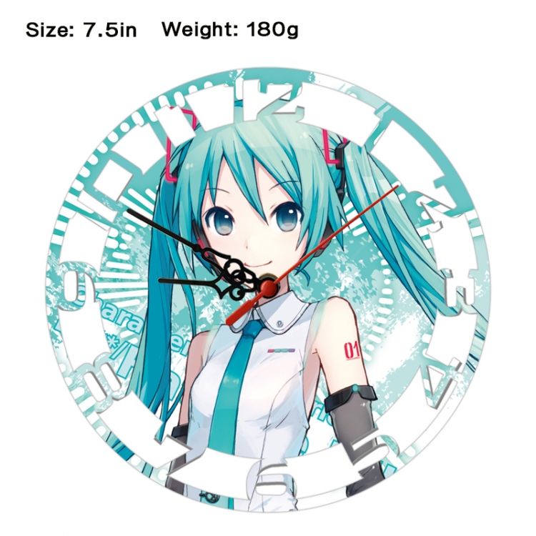 Hatsune Miku Anime print alarm clock wall clock personality clock packaging size 25X25X4cm