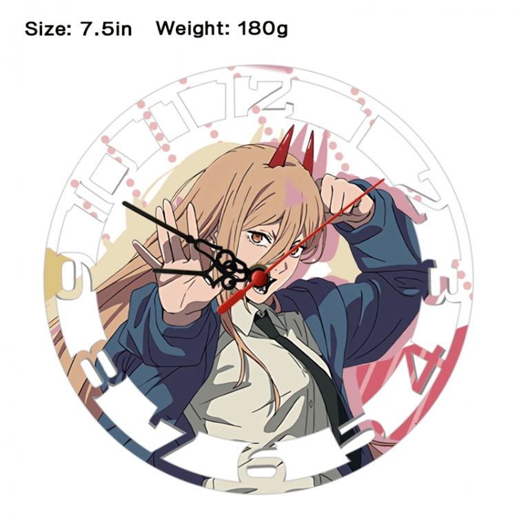 Chainsawman Anime print alarm clock wall clock personality clock packaging size 25X25X4cm