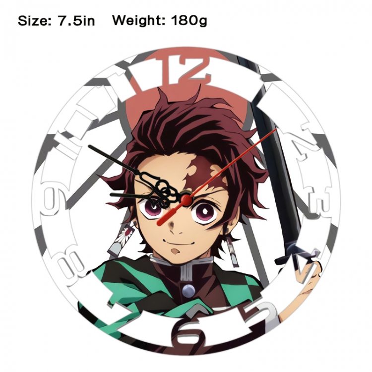 Demon Slayer Kimets Anime print alarm clock wall clock personality clock packaging size 25X25X4cm