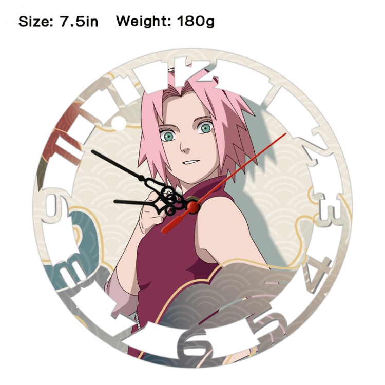 Naruto Anime print alarm clock wall clock personality clock packaging size 25X25X4cm