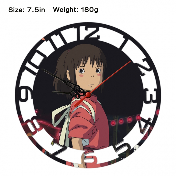 Spirited Away Anime print alarm clock wall clock personality clock packaging size 25X25X4cm