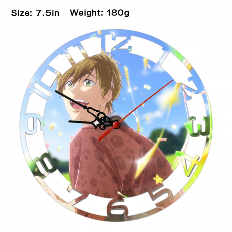 Swimming Department Anime print alarm clock wall clock personality clock packaging size 25X25X4cm