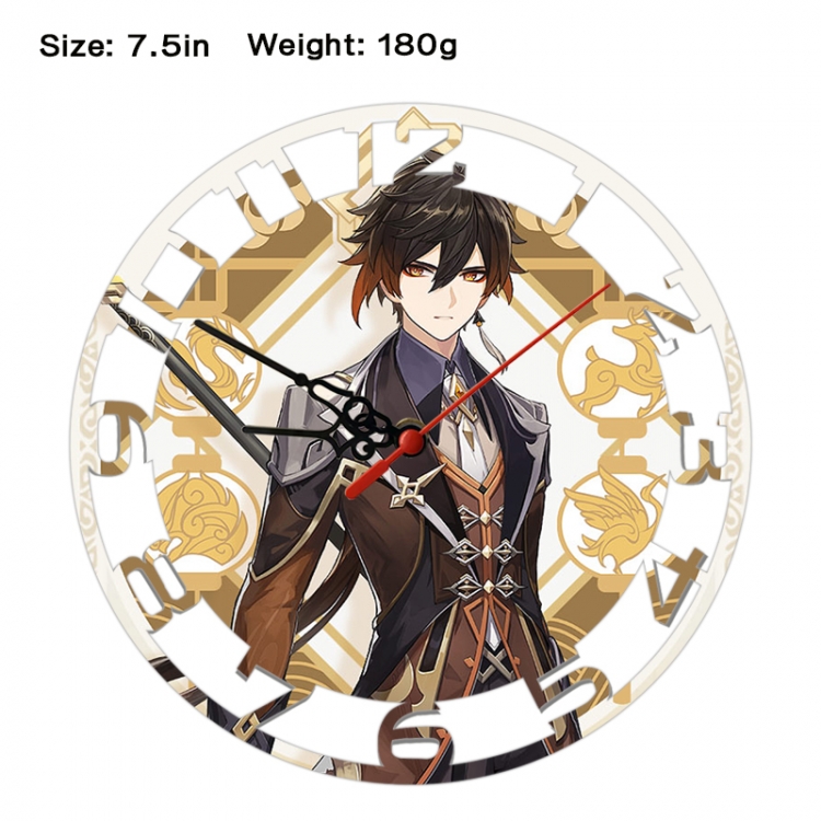 Genshin Impact Anime print alarm clock wall clock personality clock packaging size 25X25X4cm