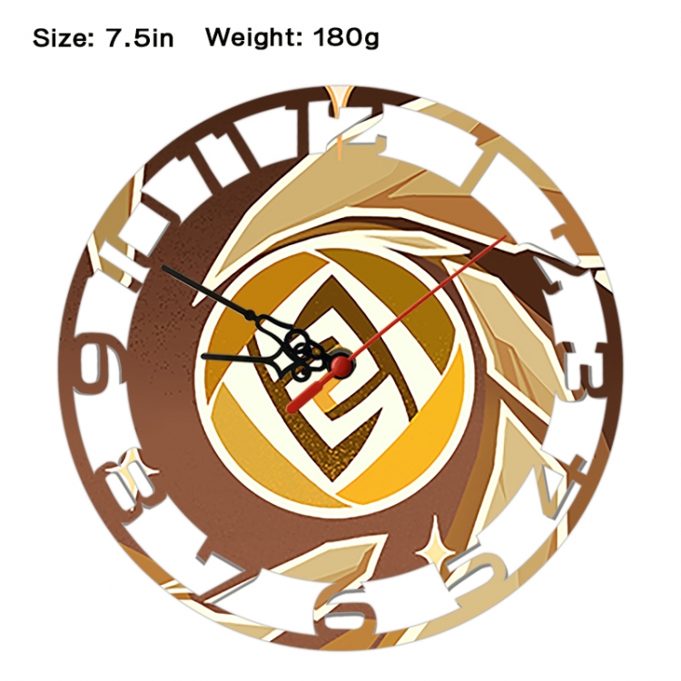 Genshin Impact Anime print alarm clock wall clock personality clock packaging size 25X25X4cm