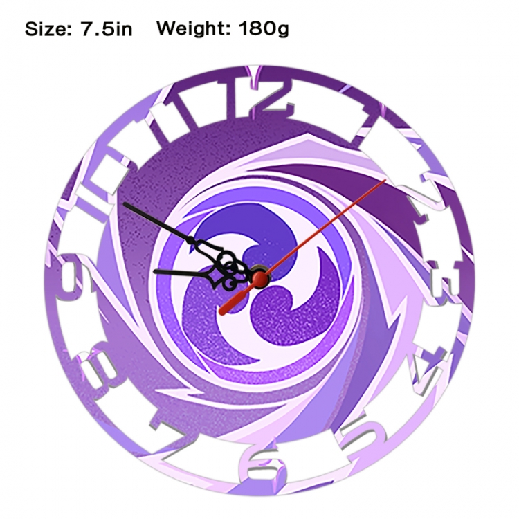 Genshin Impact Anime print alarm clock wall clock personality clock packaging size 25X25X4cm