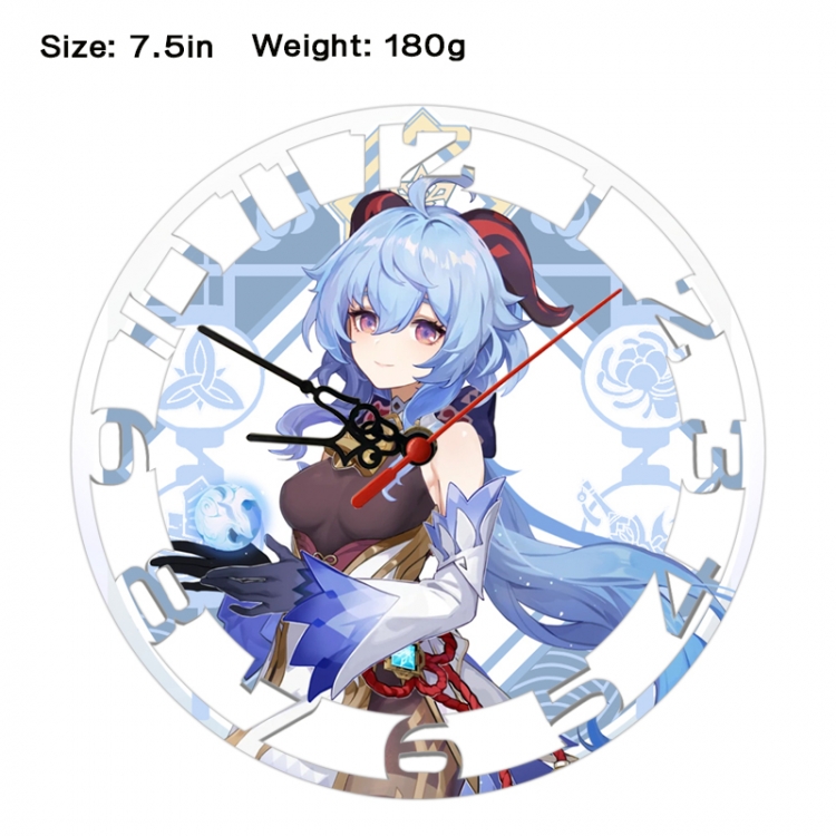 Genshin Impact Anime print alarm clock wall clock personality clock packaging size 25X25X4cm