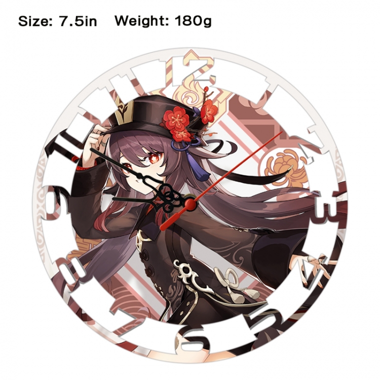 Genshin Impact Anime print alarm clock wall clock personality clock packaging size 25X25X4cm