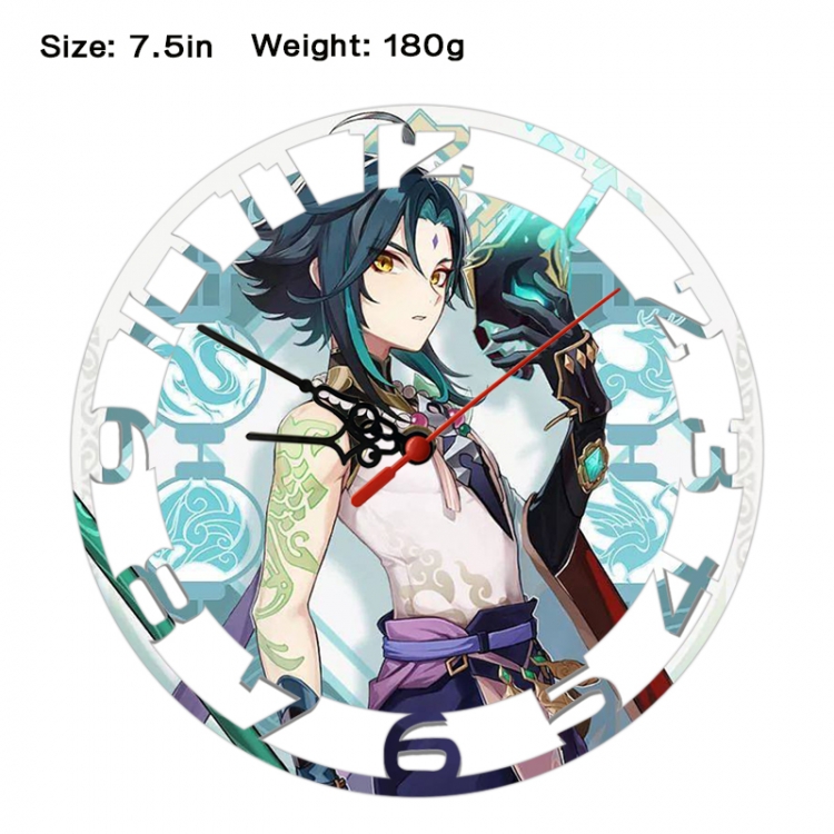 Genshin Impact Anime print alarm clock wall clock personality clock packaging size 25X25X4cm