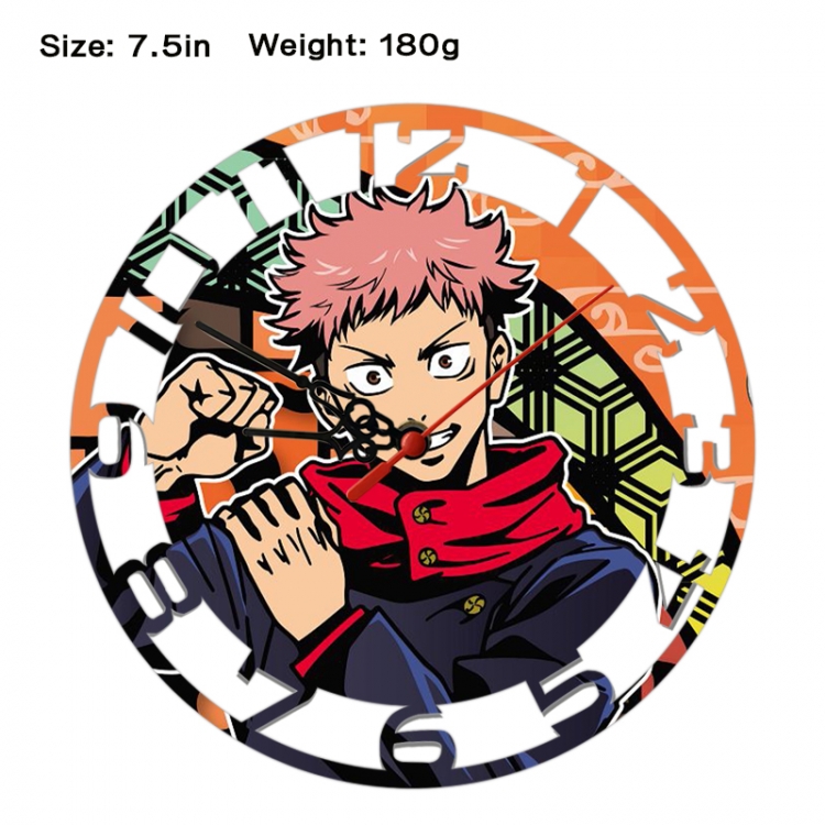 Jujutsu Kaisen Anime print alarm clock wall clock personality clock packaging size 25X25X4cm