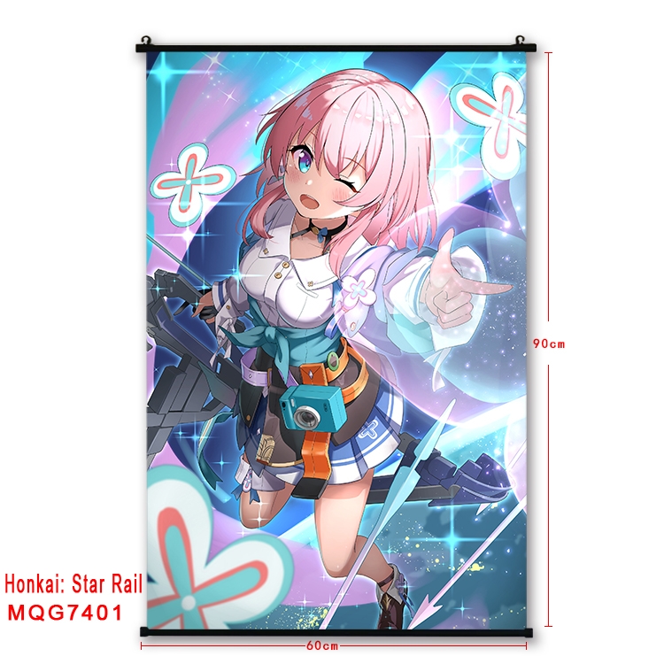 Honkai: Star Rail Anime black Plastic rod Cloth painting Wall Scroll 60X90CM   MQG-7401