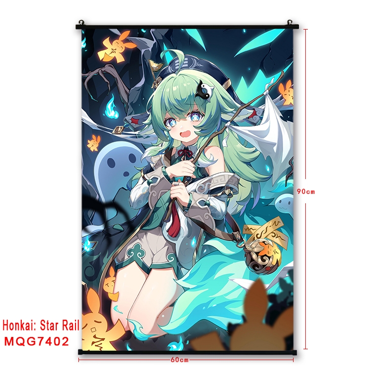 Honkai: Star Rail Anime black Plastic rod Cloth painting Wall Scroll 60X90CM MQG-7402