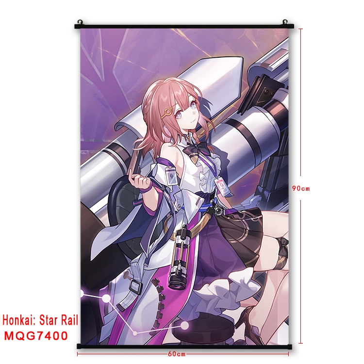 Honkai: Star Rail Anime black Plastic rod Cloth painting Wall Scroll 60X90CM MQG-7400