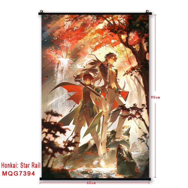 Honkai: Star Rail Anime black Plastic rod Cloth painting Wall Scroll 60X90CM MQG-7394