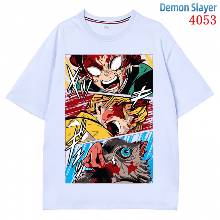 Demon Slayer Kimets Anime Pure Cotton Short Sleeve T-shirt Direct Spray Technology from S to 4XL