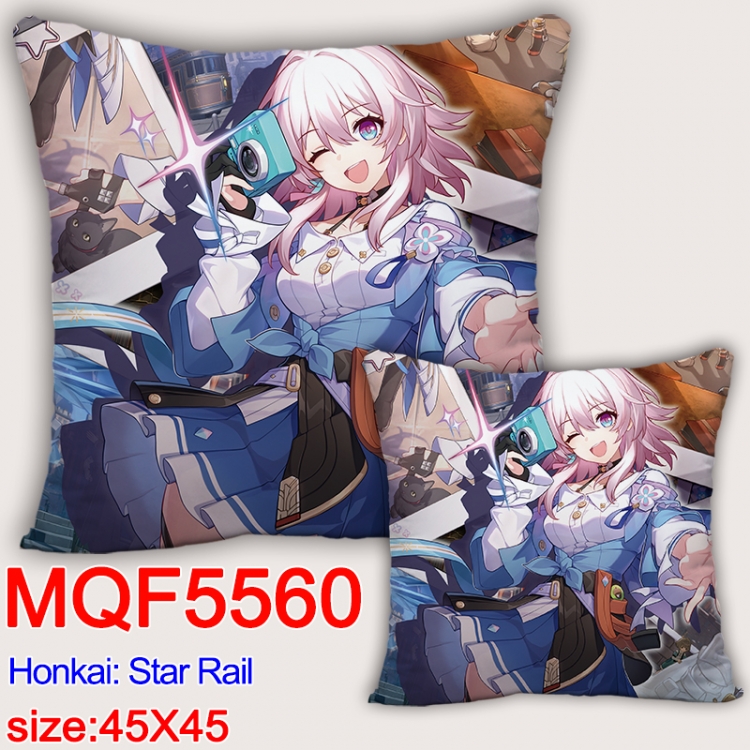 Honkai: Star Rail Anime square full-color pillow cushion 45X45CM NO FILLING  MQF-5560