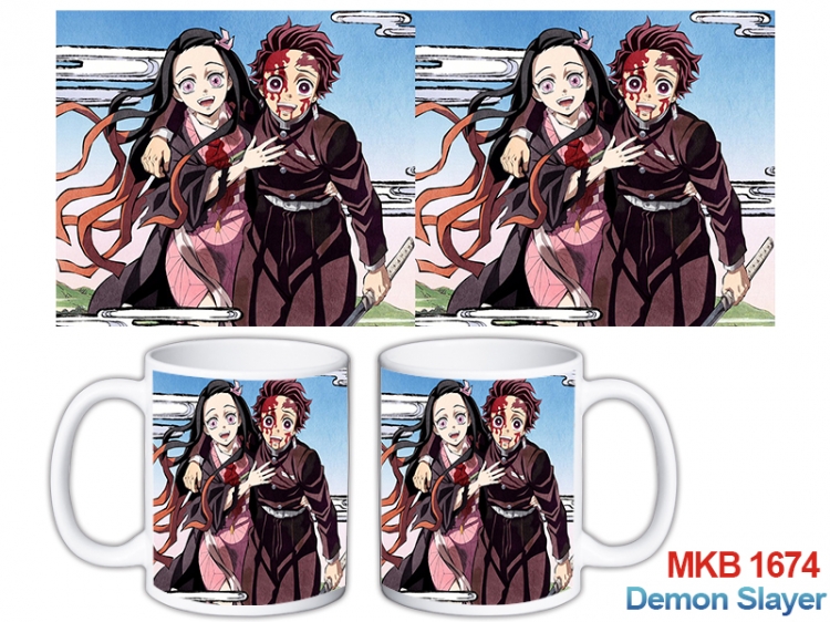 Demon Slayer Kimets Anime color printing ceramic mug cup price for 5 pcs
