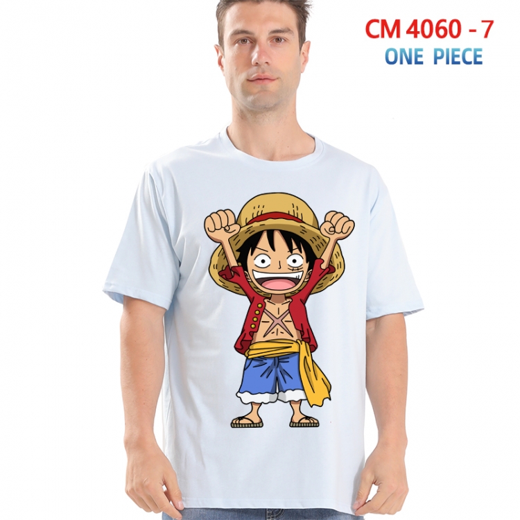 One Piece Printed short-sleeved cotton T-shirt from S to 4XL