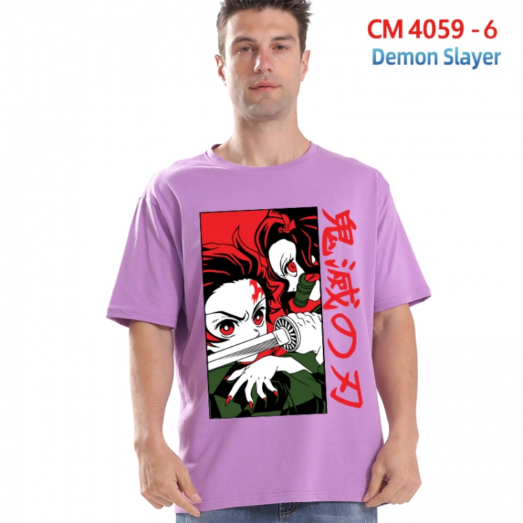 Demon Slayer Kimets Printed short-sleeved cotton T-shirt from S to 4XL
