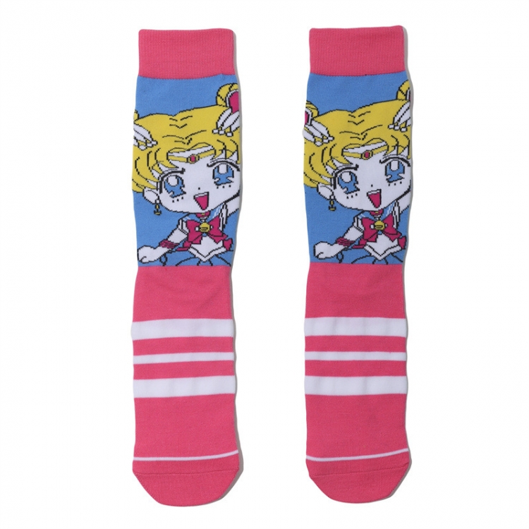 sailormoon Anime cartoon trendy socks combed cotton neutral straight board socks Anime cartoon trendy socks combed cotto