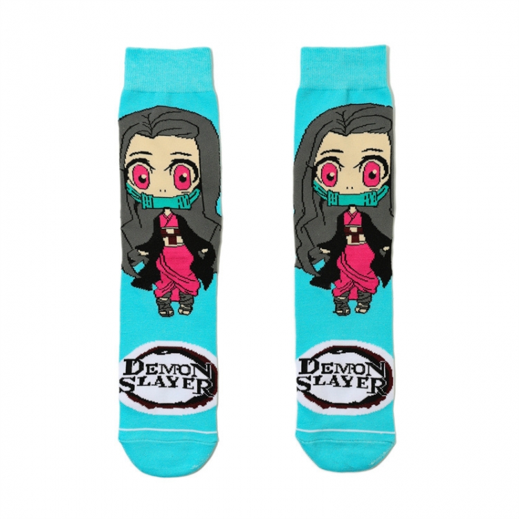 Demon Slayer Kimets Anime cartoon trendy socks combed cotton neutral straight board socks price for 5 pcs  A1158
