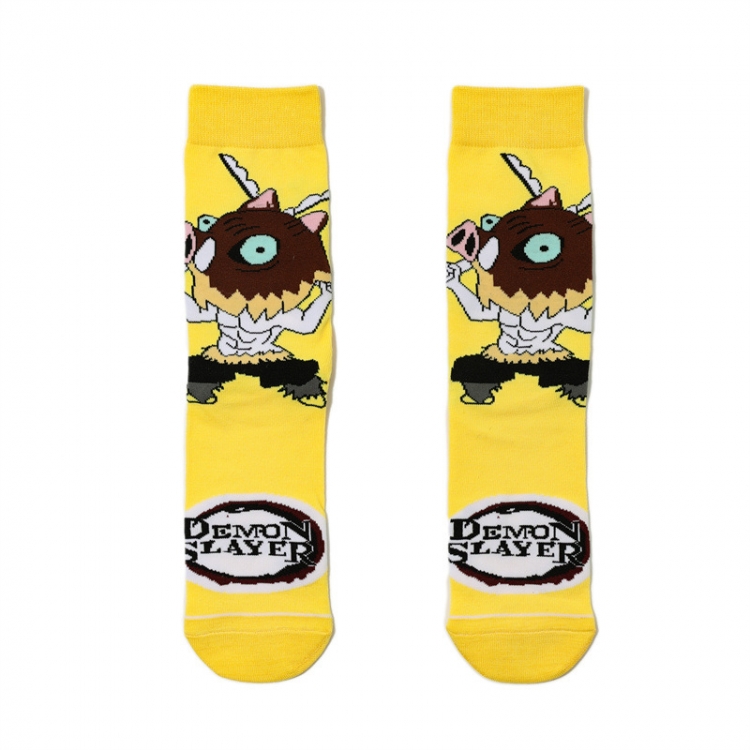 Demon Slayer Kimets Anime cartoon trendy socks combed cotton neutral straight board socks price for 5 pcs  A896