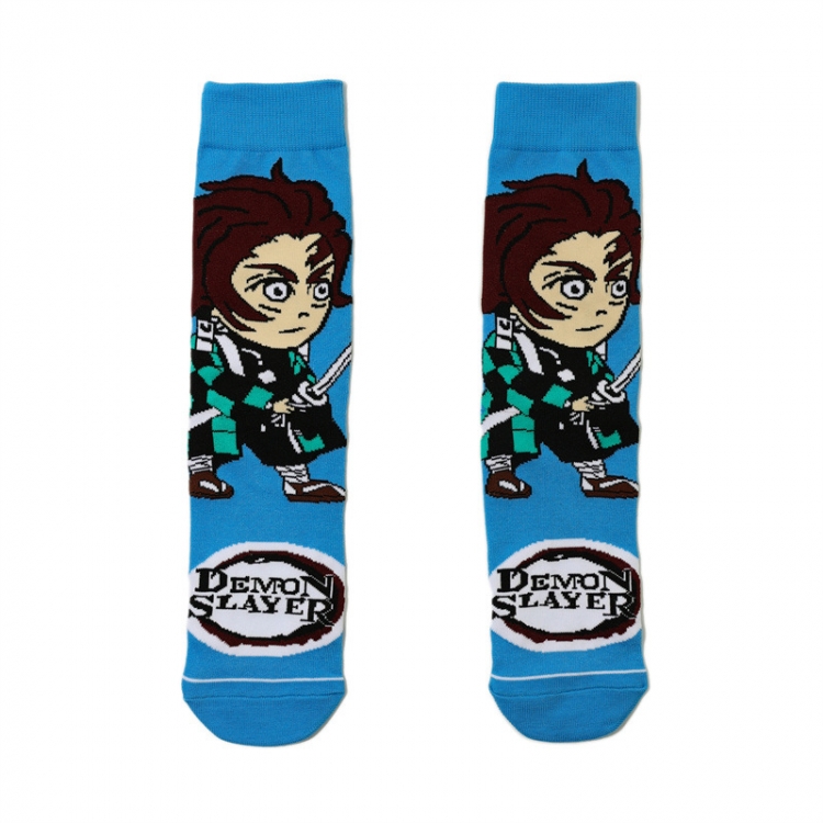 Demon Slayer Kimets Anime cartoon trendy socks combed cotton neutral straight board socks price for 5 pcs A898