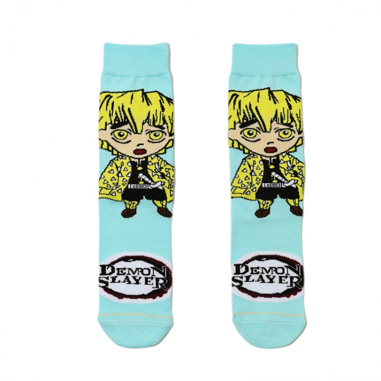 Demon Slayer Kimets Anime cartoon trendy socks combed cotton neutral straight board socks price for 5 pcs A894