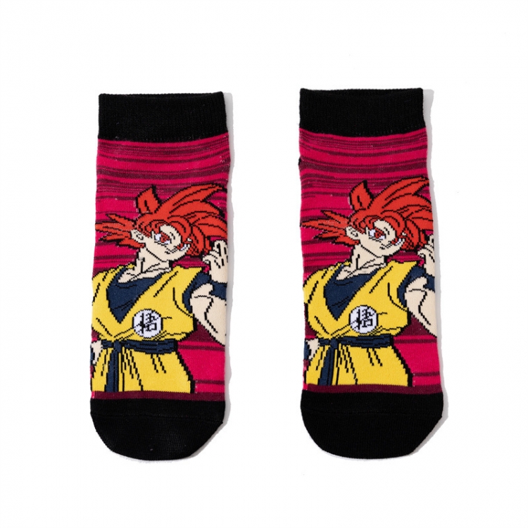 DRAGON BALL Anime cartoon trendy Short  socks combed cotton neutral straight board socks price for 5 pcs