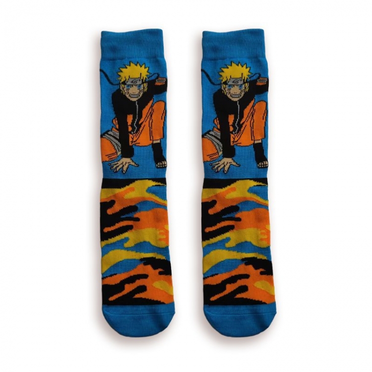 Naruto Anime cartoon trendy socks combed cotton neutral straight board socks price for 5 pcs  style B