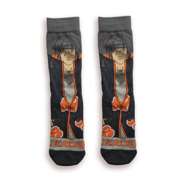 Naruto Anime cartoon trendy socks combed cotton neutral straight board socks price for 5 pcs style A