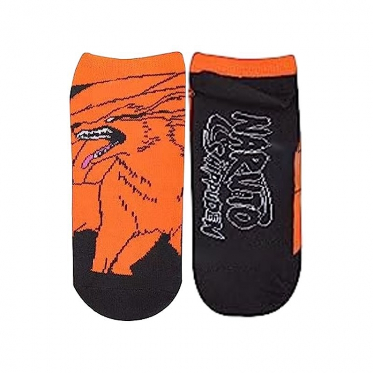 Naruto Anime cartoon trendy Short socks combed cotton neutral straight board socks price for 5 pcs style B