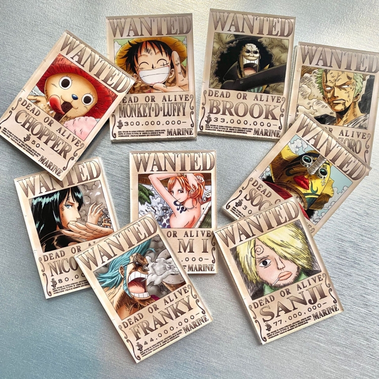 One Piece Reward refrigerator with magnetic sticker decoration, magnet sticker 7CM a set of 9  price for 2 set