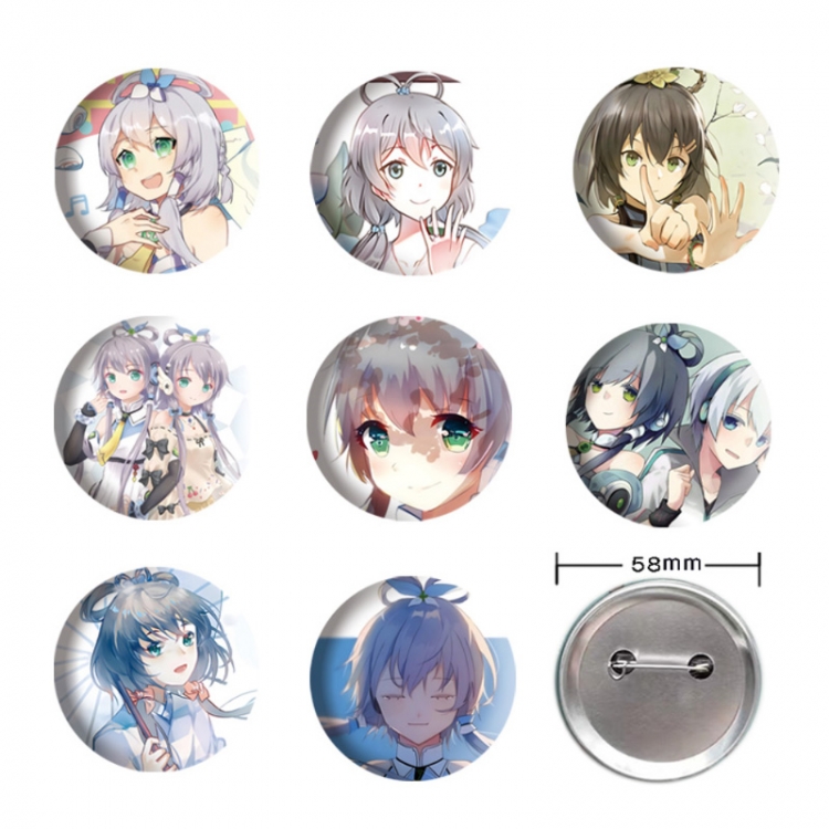 Luo Tianyi Anime tinplate brooch badge 58mm a set of 9