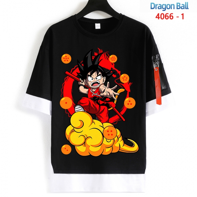 DRAGON BALL Cotton Crew Neck Fake Two-Piece Short Sleeve T-Shirt from S to 4XL HM-4066-1