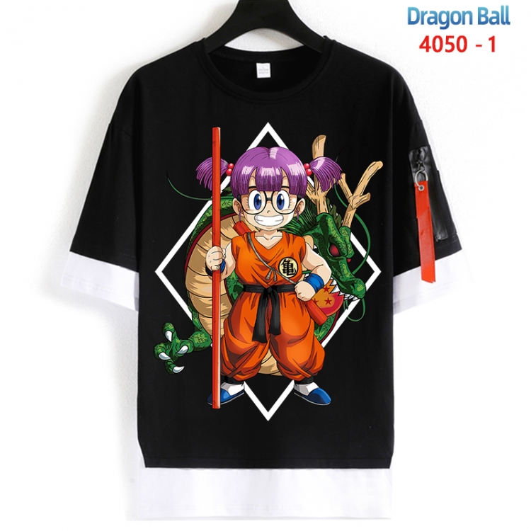 DRAGON BALL Cotton Crew Neck Fake Two-Piece Short Sleeve T-Shirt from S to 4XL HM-4050-1