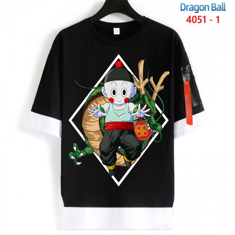 DRAGON BALL Cotton Crew Neck Fake Two-Piece Short Sleeve T-Shirt from S to 4XL HM-4051-1