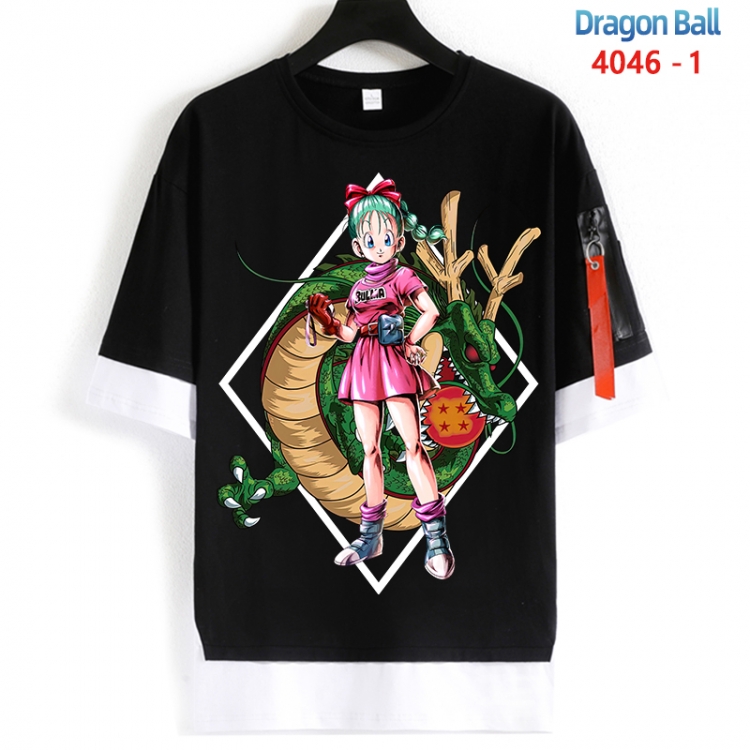 DRAGON BALL Cotton Crew Neck Fake Two-Piece Short Sleeve T-Shirt from S to 4XL HM-4046-1