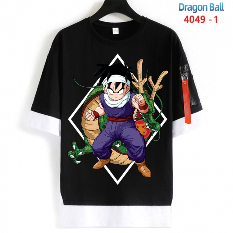 DRAGON BALL Cotton Crew Neck Fake Two-Piece Short Sleeve T-Shirt from S to 4XL HM-4049-1