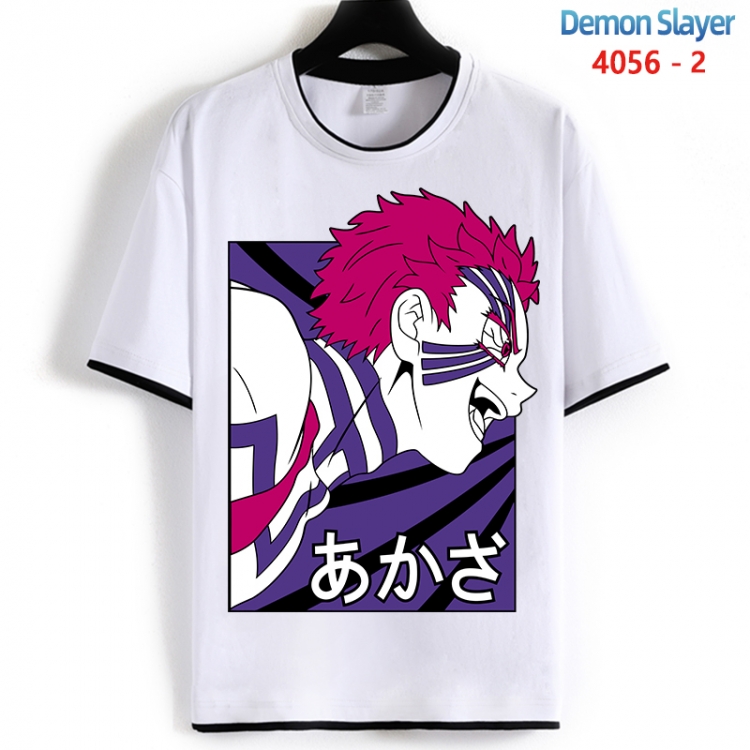 Demon Slayer Kimets Cotton crew neck black and white trim short-sleeved T-shirt from S to 4XL HM-4056-2