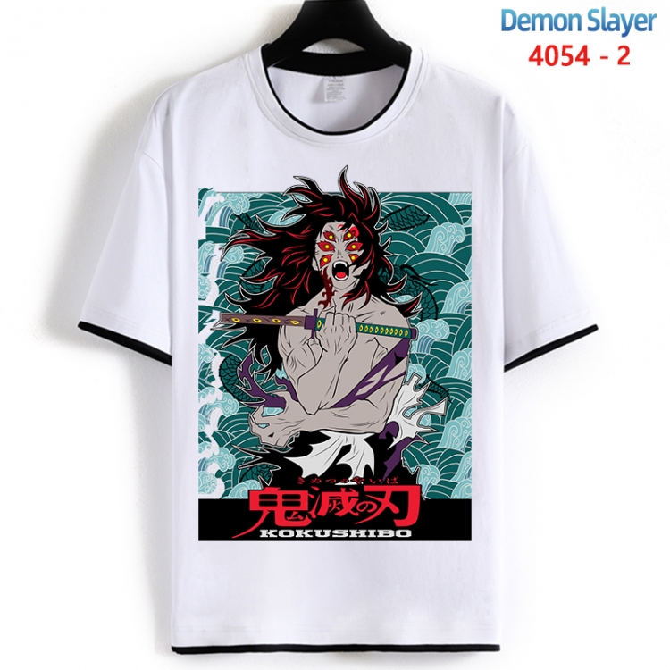 Demon Slayer Kimets Cotton crew neck black and white trim short-sleeved T-shirt from S to 4XL  HM-4054-2