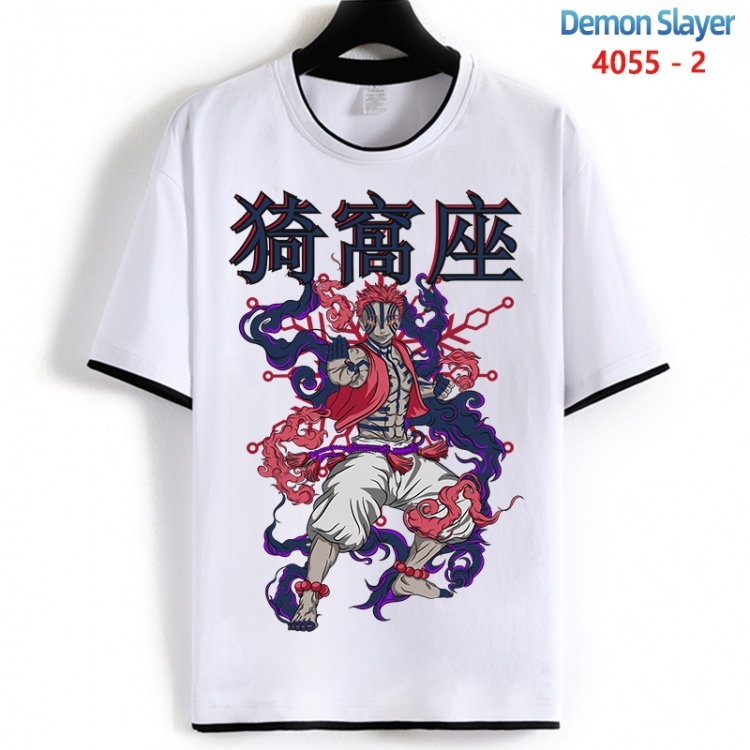 Demon Slayer Kimets Cotton crew neck black and white trim short-sleeved T-shirt from S to 4XL HM-4055-2